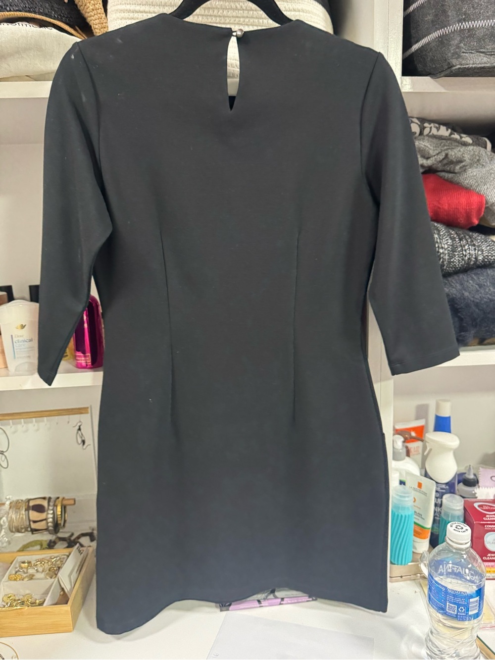 J. McLaughlin Black Ponte Sheath Dress Size S | Classic Chic Stretch Work Dress - Picture 7 of 8